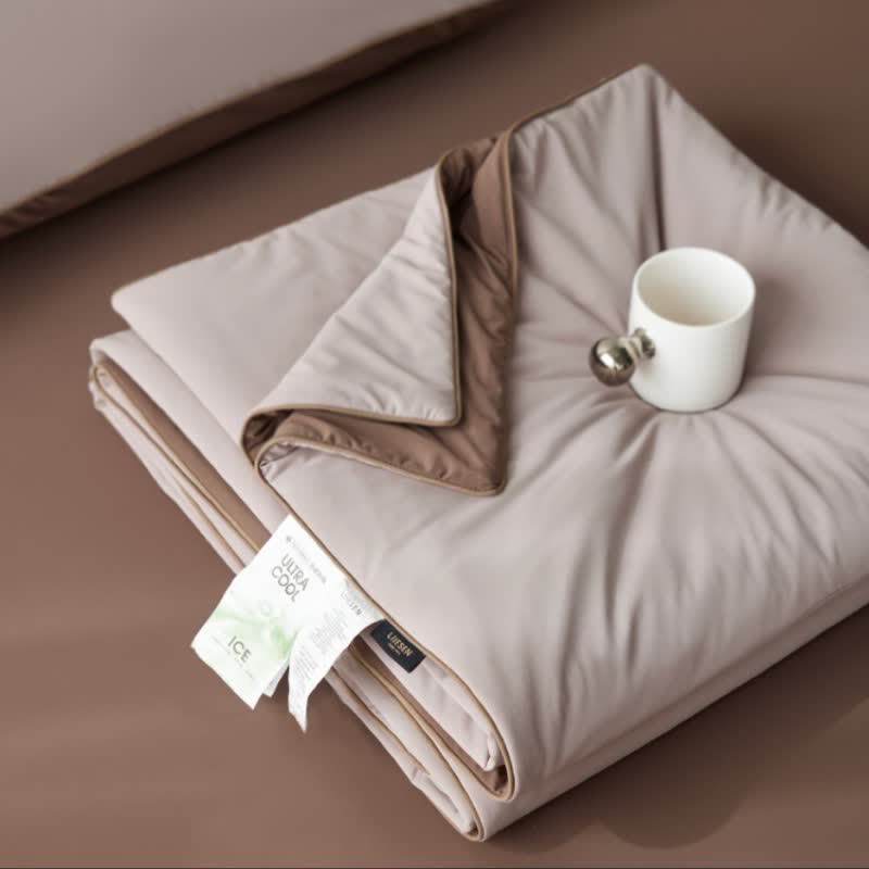 Couette d'été légère et rafraîchissante de style nordique Ownkoti - Beige café - 79" × 91" - image 14