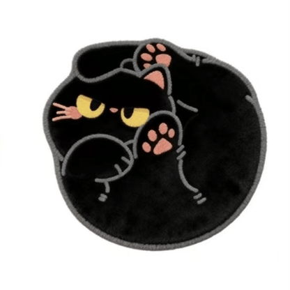 Coussin de siège Ownkoti en imitation cachemire à motif chat bouclé - Noir - 20" × 20" - image 6