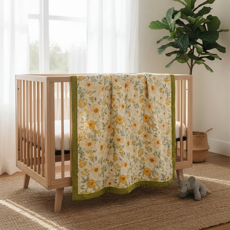 Couverture en gaze de coton jaune Ownkoti Meadow Bloom - image 5