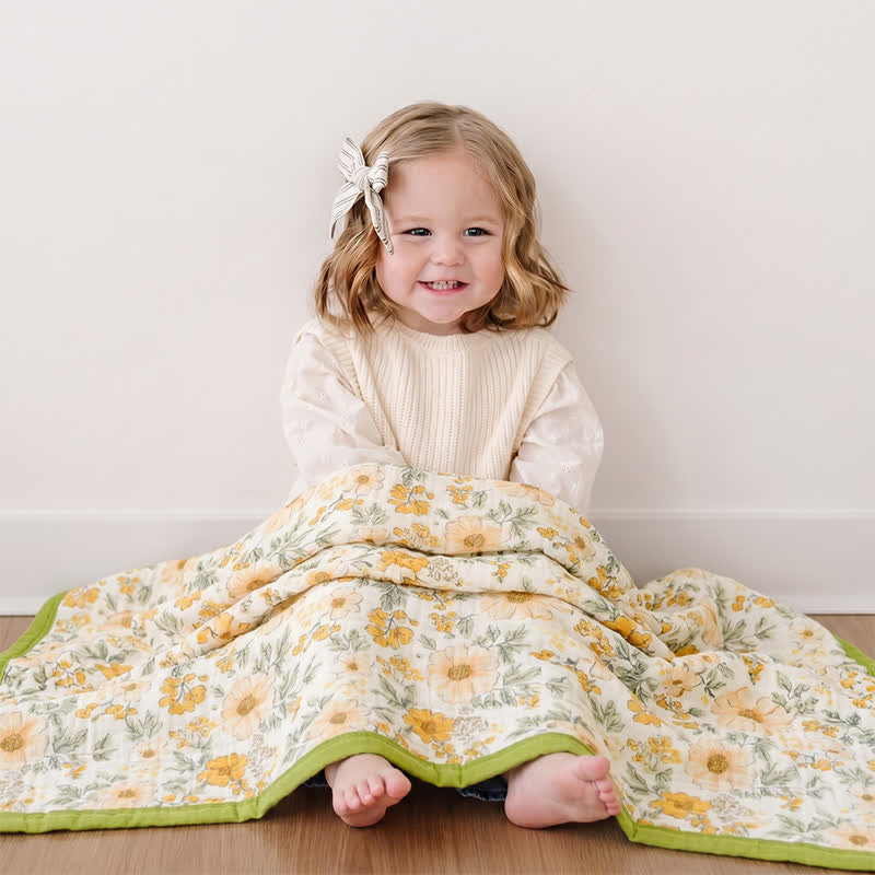 Couverture en gaze de coton jaune Ownkoti Meadow Bloom - image 3