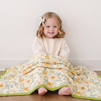 Couverture en gaze de coton jaune Ownkoti Meadow Bloom - image 3