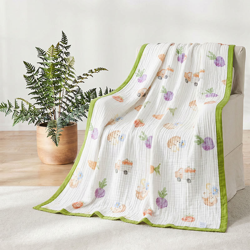 Couverture en gaze de coton à imprimé de légumes de jardin Ownkoti - image 2