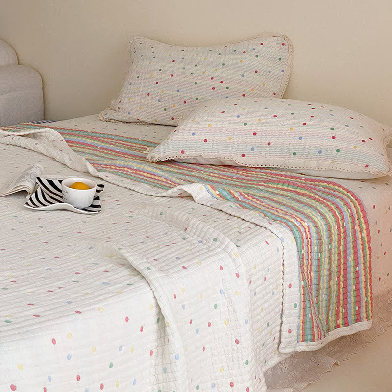 Couette légère Ownkoti Cream Confetti Dot en lyocell lavé - Multicolore - 79" × 91" - Ensemble de literie 3 pièces - image 0