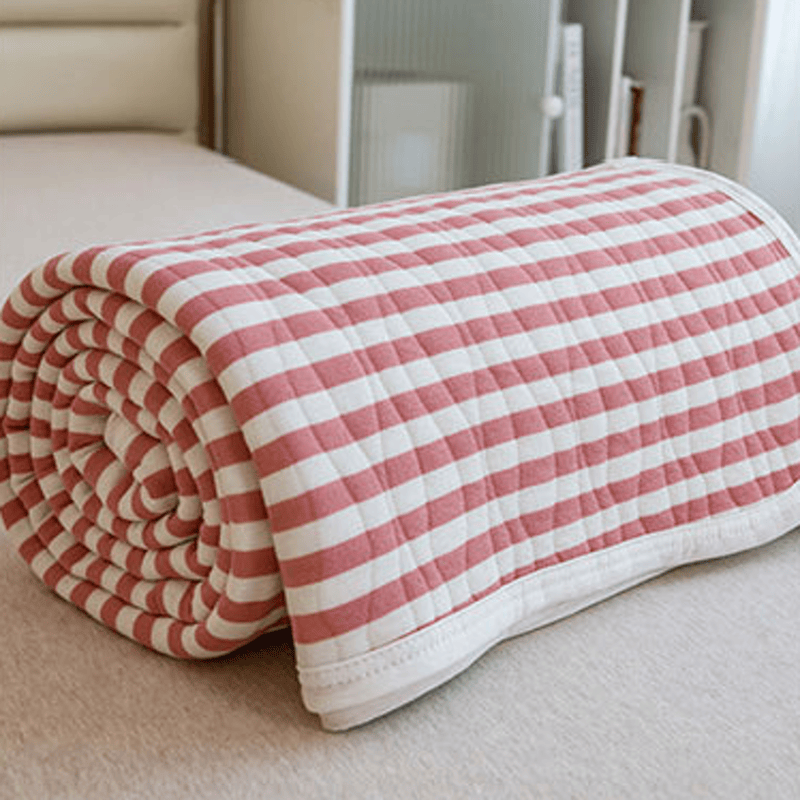 Couette d'été matelassée en coton à rayures roses Ownkoti - image 0