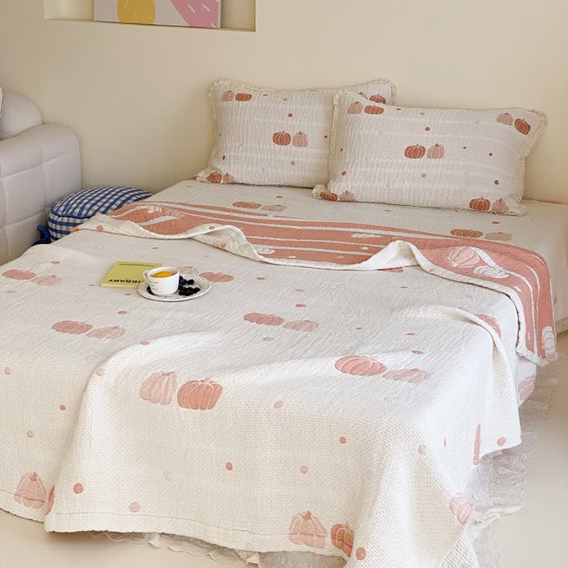 Couette d'été matelassée en lyocell couleur crème à la citrouille d'Ownkoti - image 3