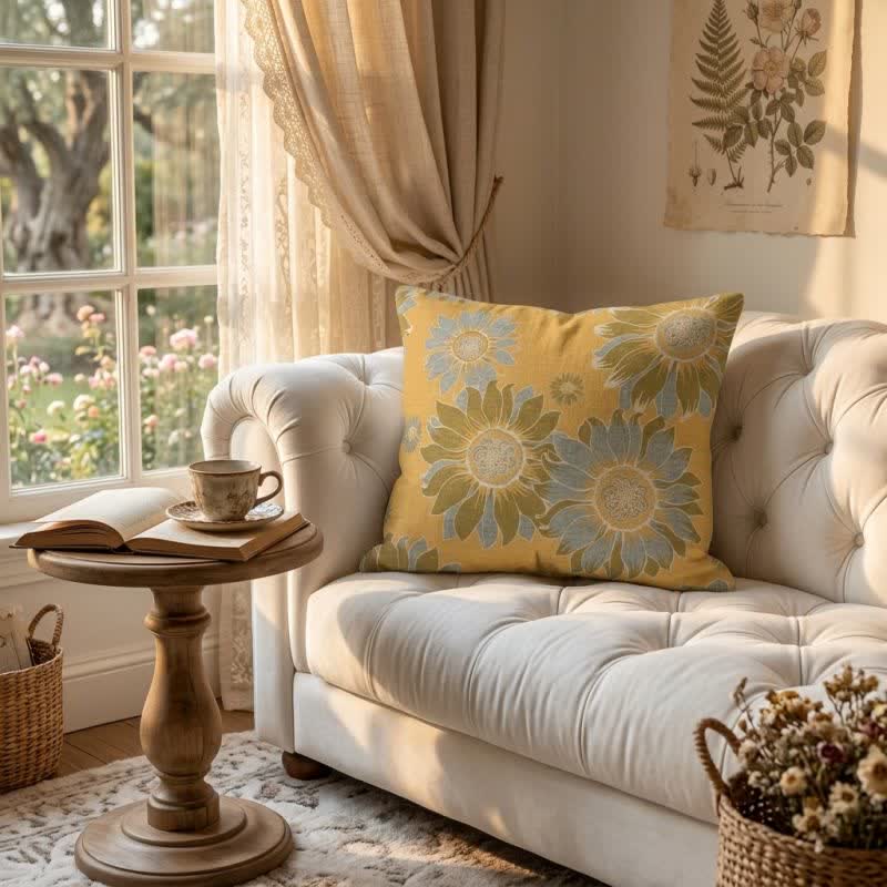 Coussin décoratif à motif tournesol Ownkoti Garden - image 1