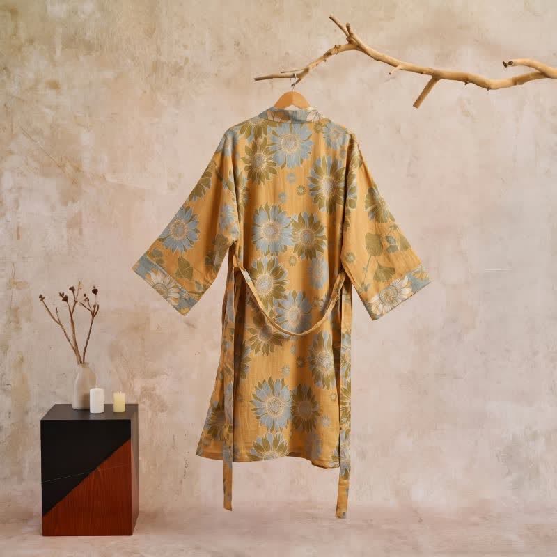 Peignoir kimono en coton à tournesol vintage Ownkoti - image 1