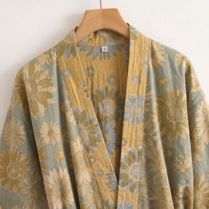 Peignoir kimono en coton à tournesol vintage Ownkoti - image 7