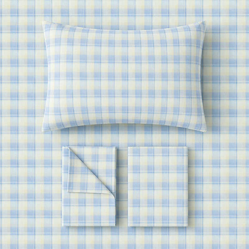Ensemble de literie pour dortoir Ownkoti à carreaux pastel, lit simple XL - image 1