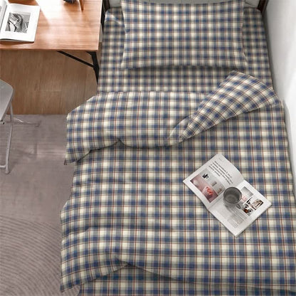 Ensemble de literie pour dortoir Ownkoti à carreaux pastel, lit simple XL - Twin XL - Carreaux bleu foncé - Ensemble complet de 5 pièces - image 11