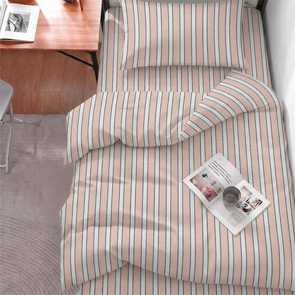 Ensemble de literie à rayures bicolores modernes Ownkoti - Twin XL - Rayures roses - Ensemble complet de 5 pièces - image 6