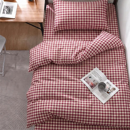 Ensemble de literie Ownkoti à carreaux rouges vichy pour lit simple XL - image 1