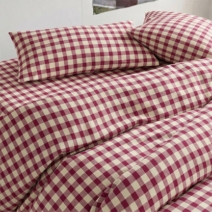 Ensemble de literie Ownkoti à carreaux rouges vichy pour lit simple XL - image 3