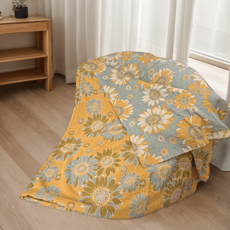 Couverture en coton Ownkoti Vintage Orange Tournesol - image 3