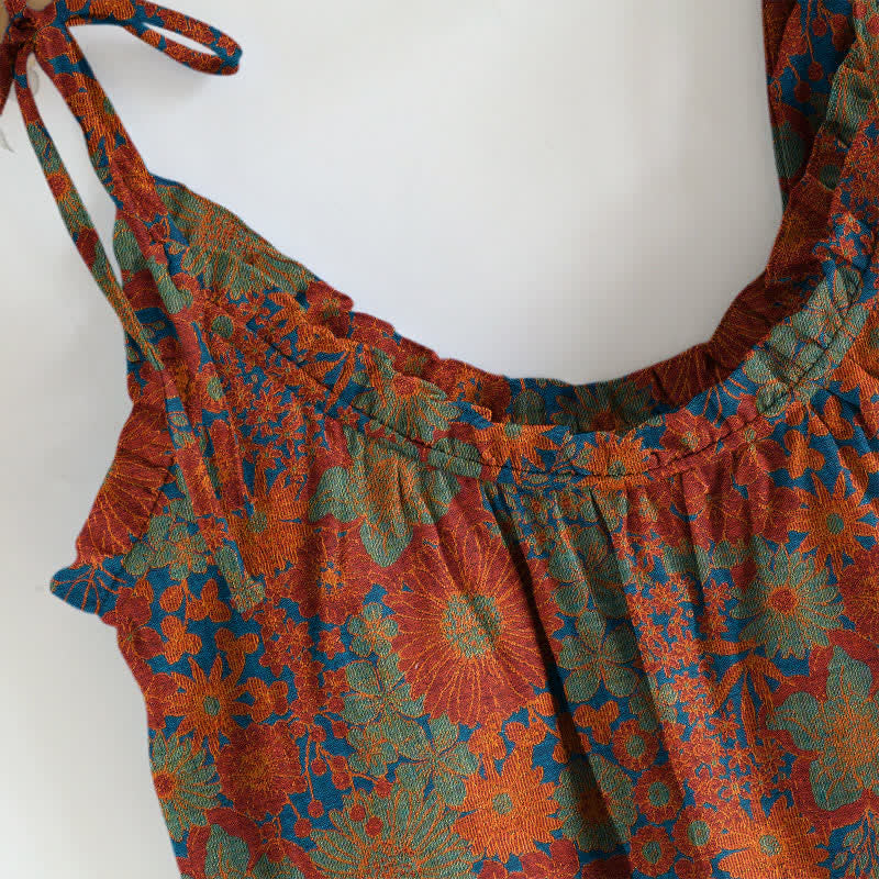 Ensemble de vêtements d'intérieur à bretelles et motif floral vintage Ownkoti - image 4