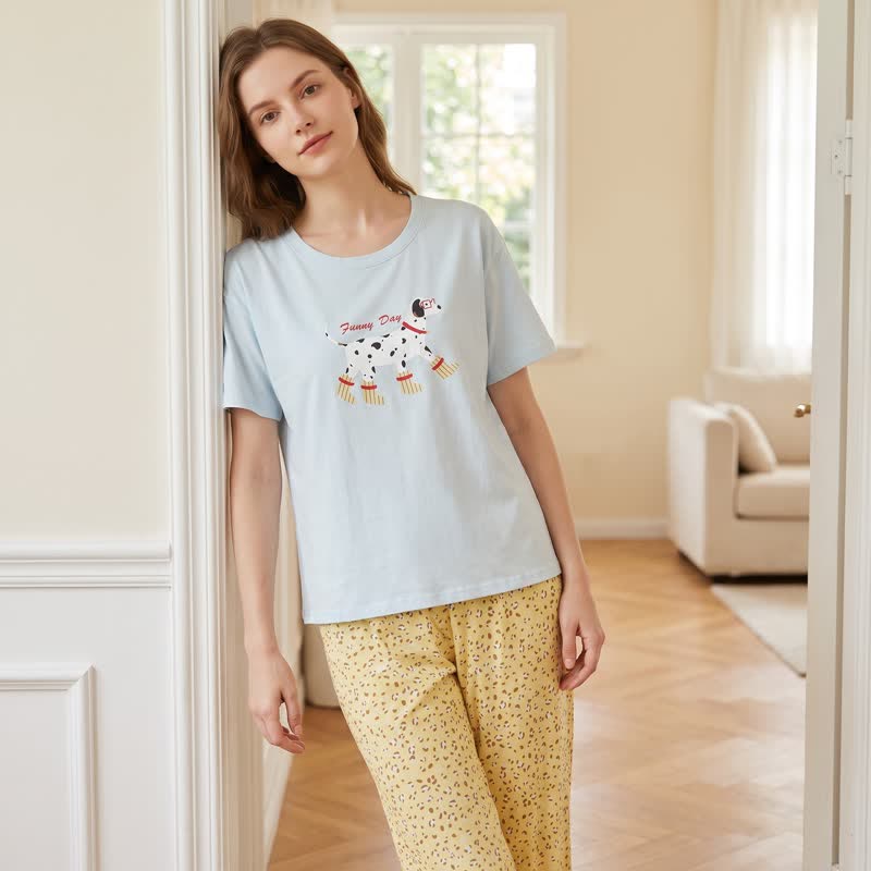Ensemble de vêtements d'intérieur en coton à motif de chien mignon Ownkoti - image 2