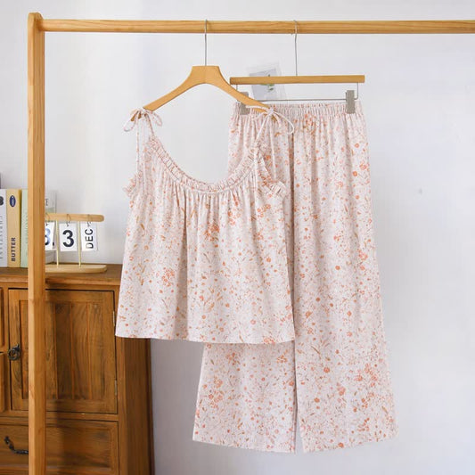 Ensemble de détente Ownkoti à bretelles fines et imprimé floral. - Rose - XL - image 0