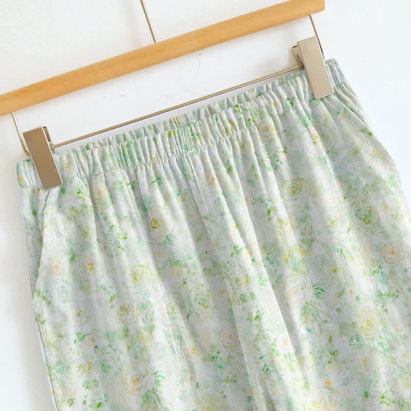 Ensemble de vêtements d'intérieur à bretelles et motif floral rose tendre Ownkoti - image 2