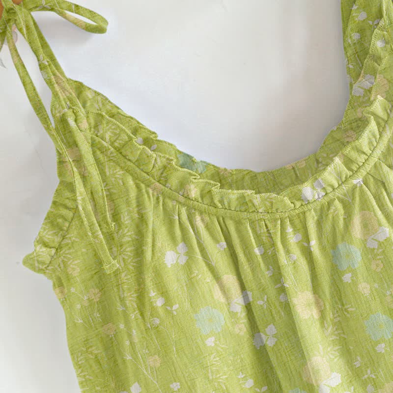 Ensemble lounge à bretelles et bretelles à motif floral doux Ownkoti - image 1