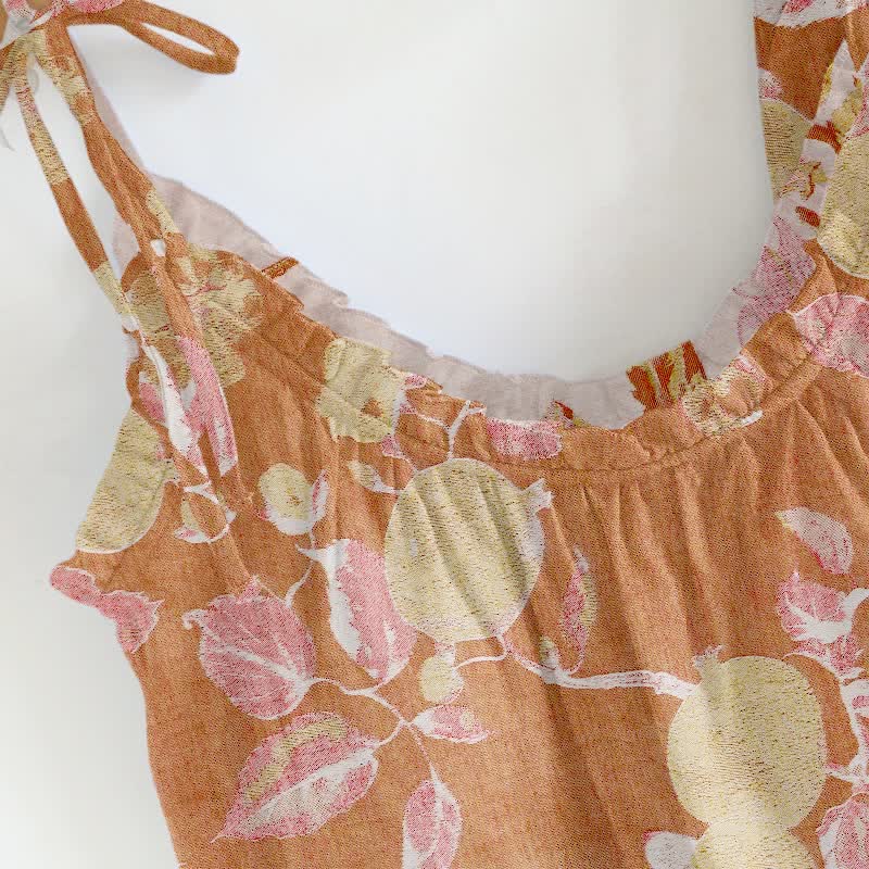Ensemble de détente en coton à bretelles et imprimé floral rose poudré Ownkoti - image 5