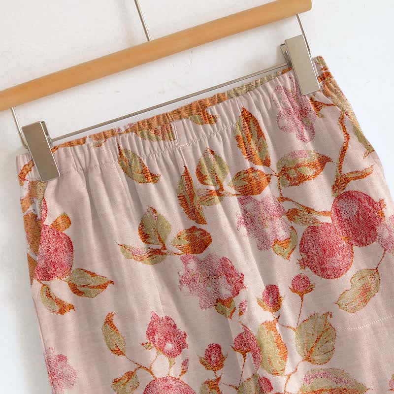 Ensemble de détente en coton à bretelles et imprimé floral rose poudré Ownkoti - image 2