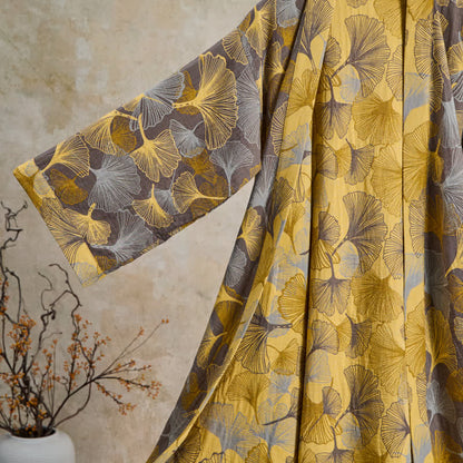 Robe de chambre Ownkoti Vintage Ginkgo Leaf en coton double gaze - image 9