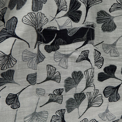 Kimono Ownkoti en coton noir et blanc à feuilles de ginkgo - image 12