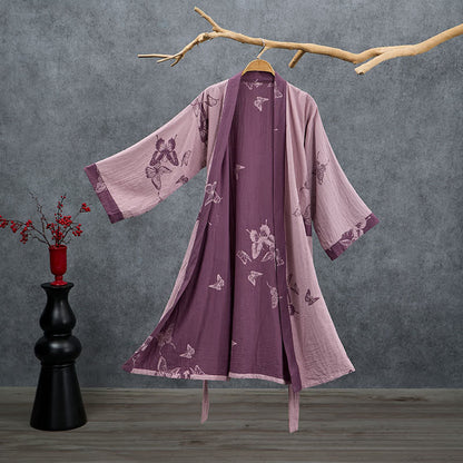 Kimono Ownkoti Butterfly en coton double gaze - Lavande poussiéreuse - 2XL - image 7