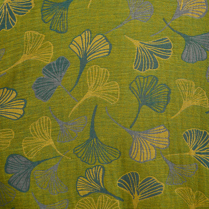 Kimono en coton vert et gris à motif de ginkgo Ownkoti - image 6