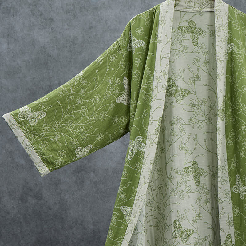 Peignoir kimono papillon botanique olive Ownkoti - image 2