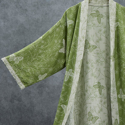 Peignoir kimono papillon botanique olive Ownkoti - image 2