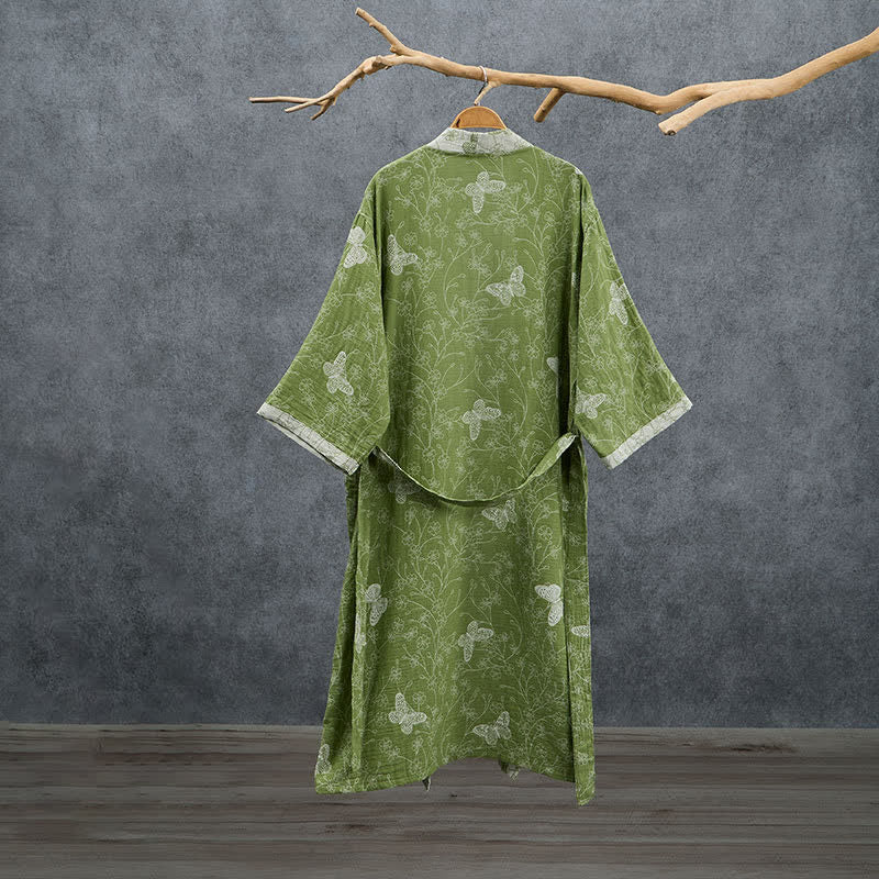 Peignoir kimono papillon botanique olive Ownkoti - image 1