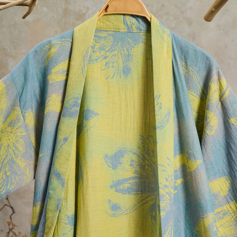 Kimono Ownkoti bohème à fleurs en double gaze de coton à fleurs - image 3