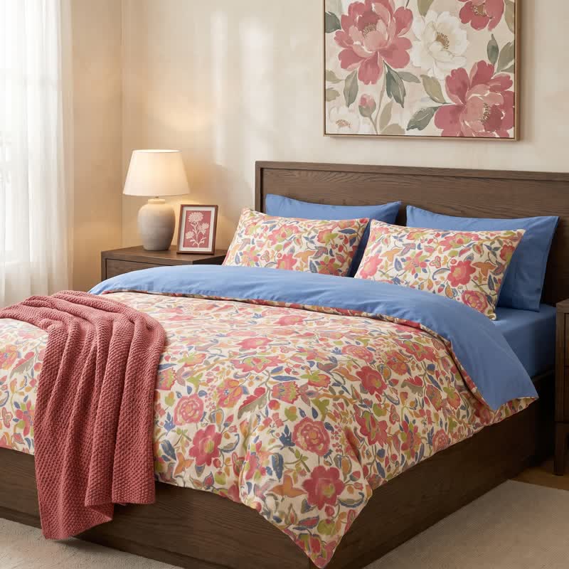 Ensemble de literie Ownkoti Cottage Floral en coton double gaze - image 4