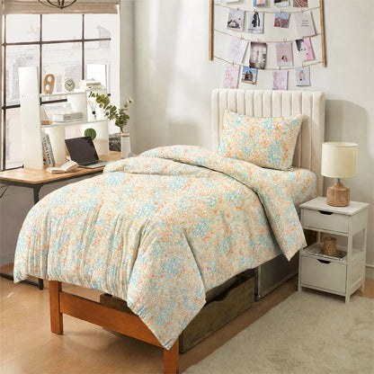 Ensemble de literie pour dortoir Ownkoti à fleurs discrètes, lit simple XL - image 1