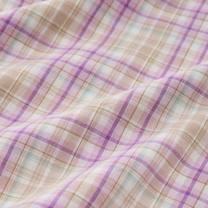Ensemble de literie Ownkoti à carreaux violets doux pour lit simple XL. - image 6