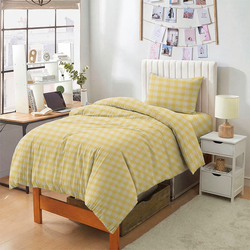 Ensemble de literie pour dortoir Ownkoti Sunny Gingham Twin XL - image 1