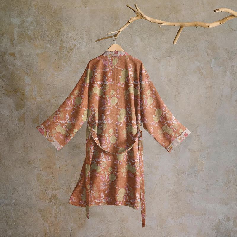 Kimono en coton à imprimé botanique grenade Ownkoti - image 1