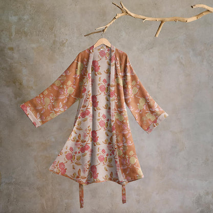 Kimono en coton à imprimé botanique grenade Ownkoti - Vert et rouge - 2XL - image 0