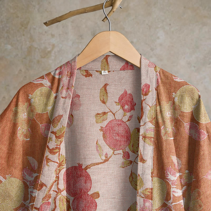 Kimono en coton à imprimé botanique grenade Ownkoti - image 3