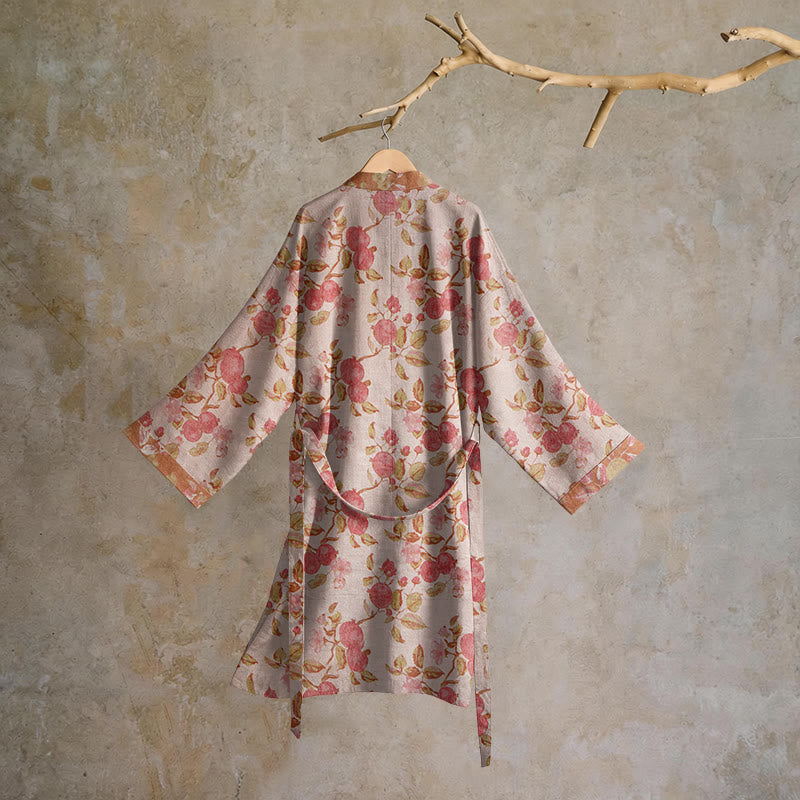 Kimono en coton à imprimé botanique grenade Ownkoti - image 6