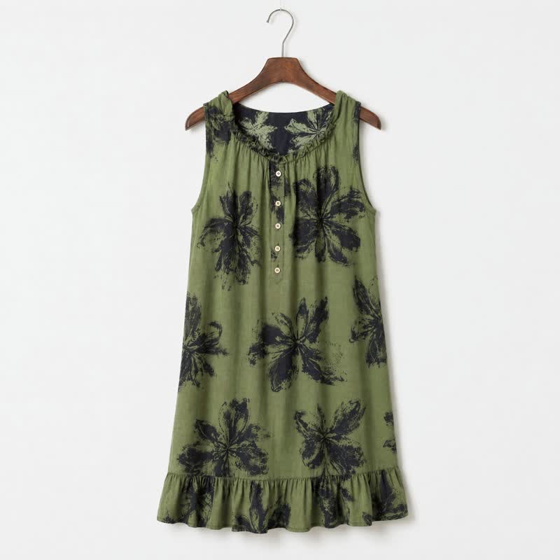 Robe d'intérieur en coton à motif floral nocturne botanique Ownkoti - Vert - L - image 2