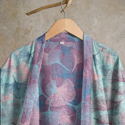Kimono en coton à motif de feuilles de ginkgo Ownkoti Dreamy - image 3