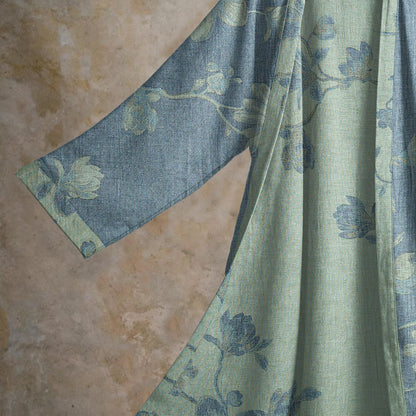 Kimono Ownkoti bleu sauge à fleurs en coton - image 2