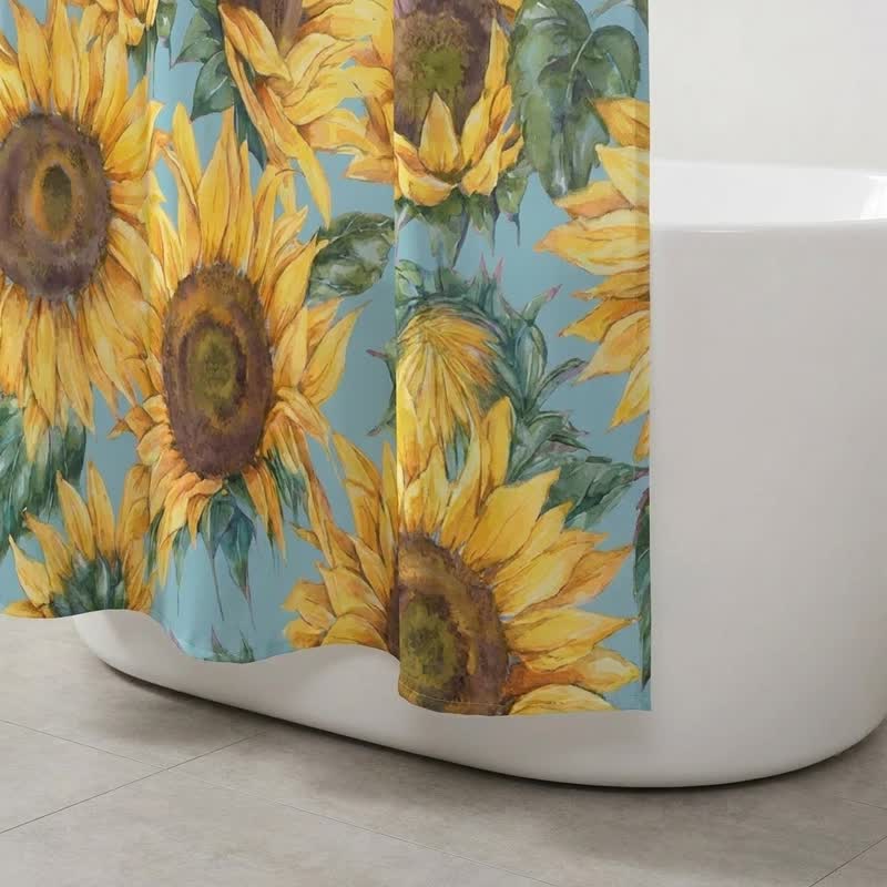 Rideau de douche imperméable Ownkoti Nordic Sunflower - image 3