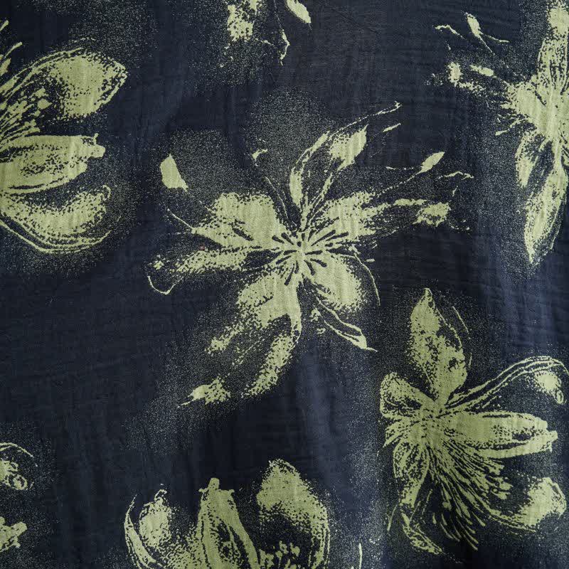 Robe d'intérieur en coton à motif floral nocturne botanique Ownkoti - image 1