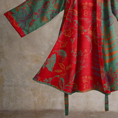Kimono Ownkoti rétro en coton jacquard à feuilles - image 9