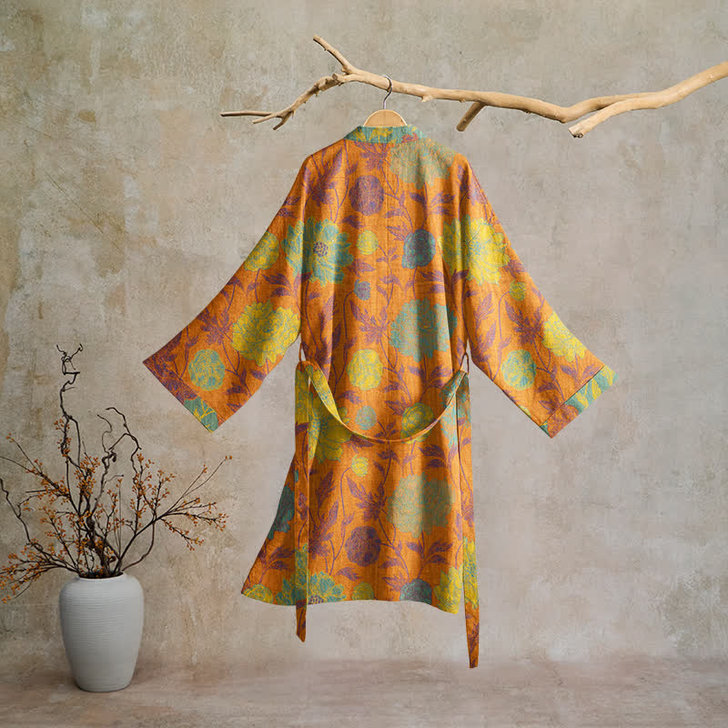 Robe de chambre vintage en coton à fleurs Ownkoti - image 1