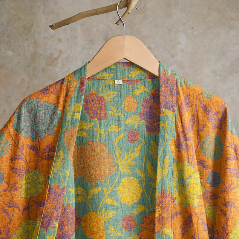 Robe de chambre vintage en coton à fleurs Ownkoti - image 2