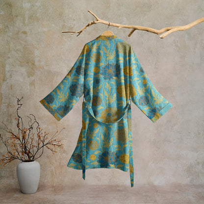Robe de chambre vintage en coton à fleurs Ownkoti - image 11